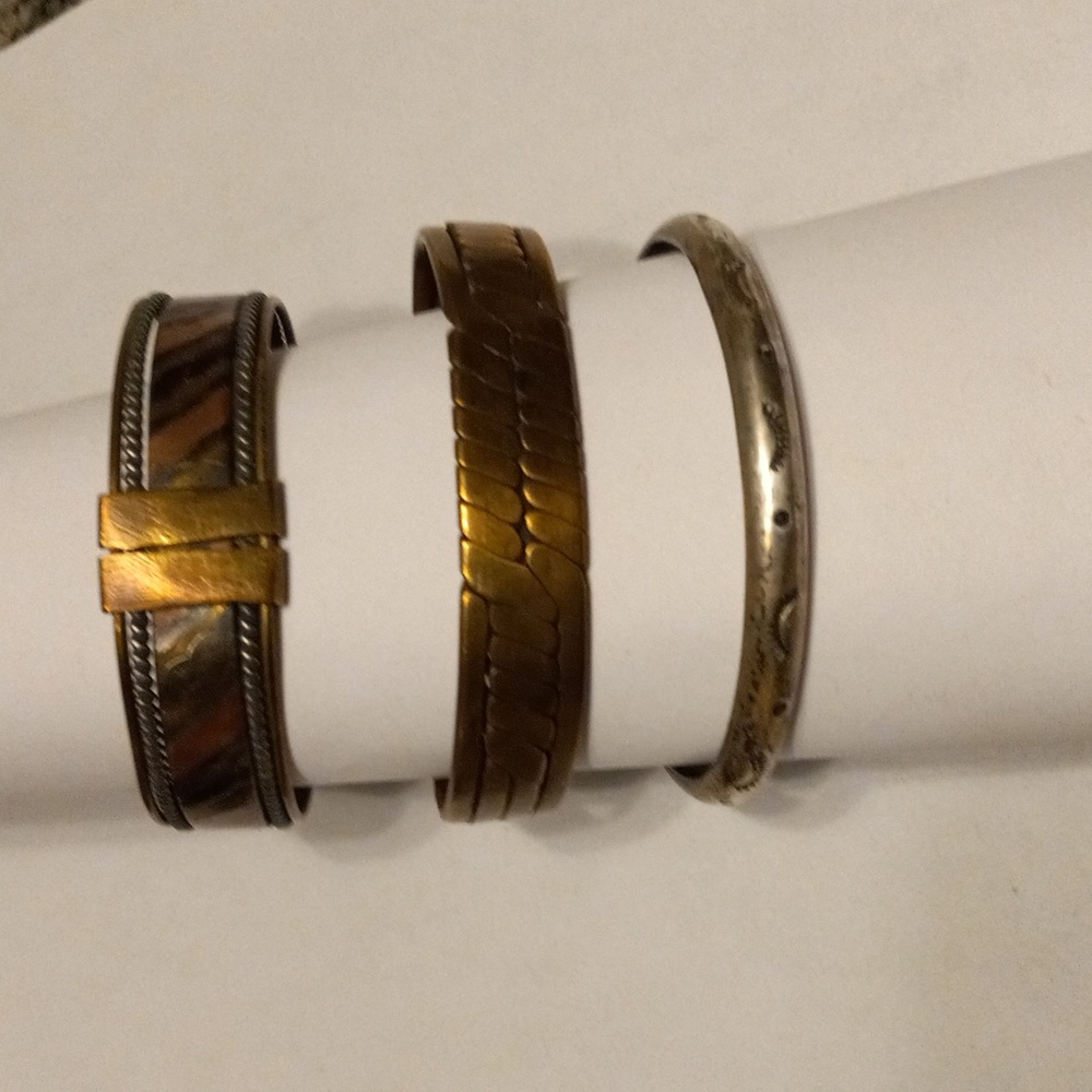 3 metal African bracelets
